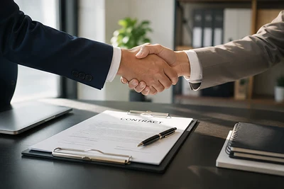 Încheierea unui contract printr-o strângere de mână