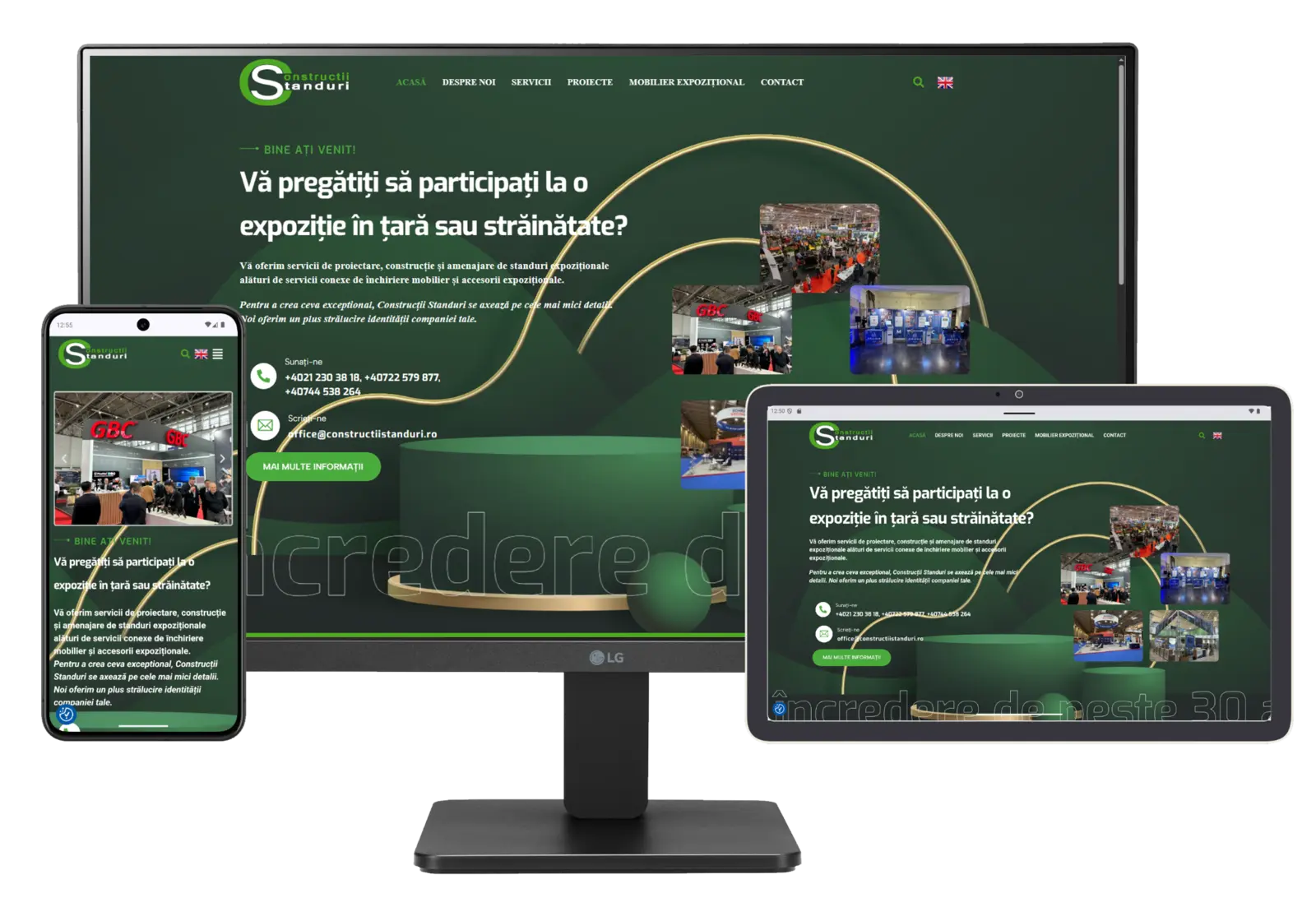 Prezentare responsive pentru Construcții Standuri