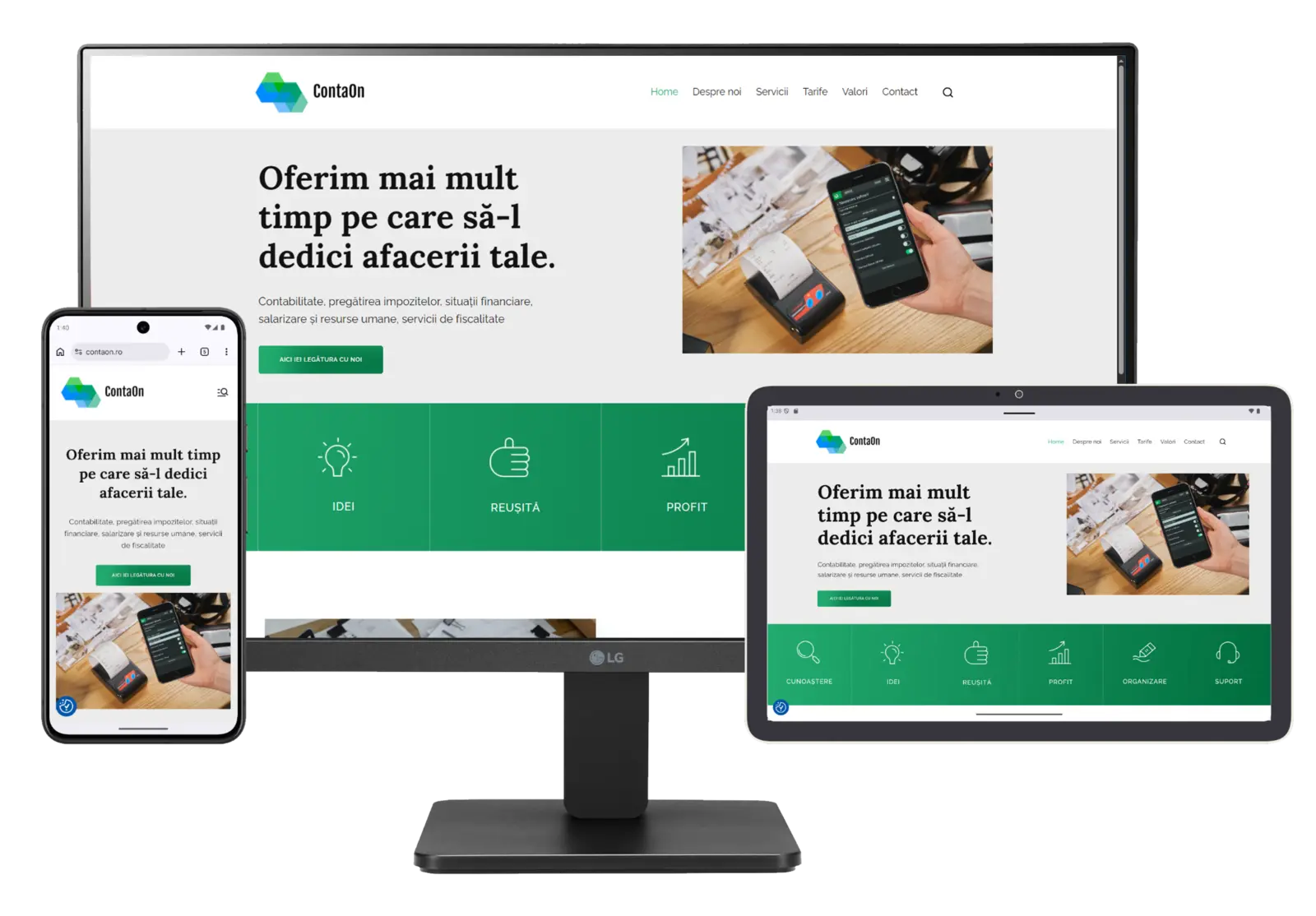 Prezentare responsive pentru ContaOn